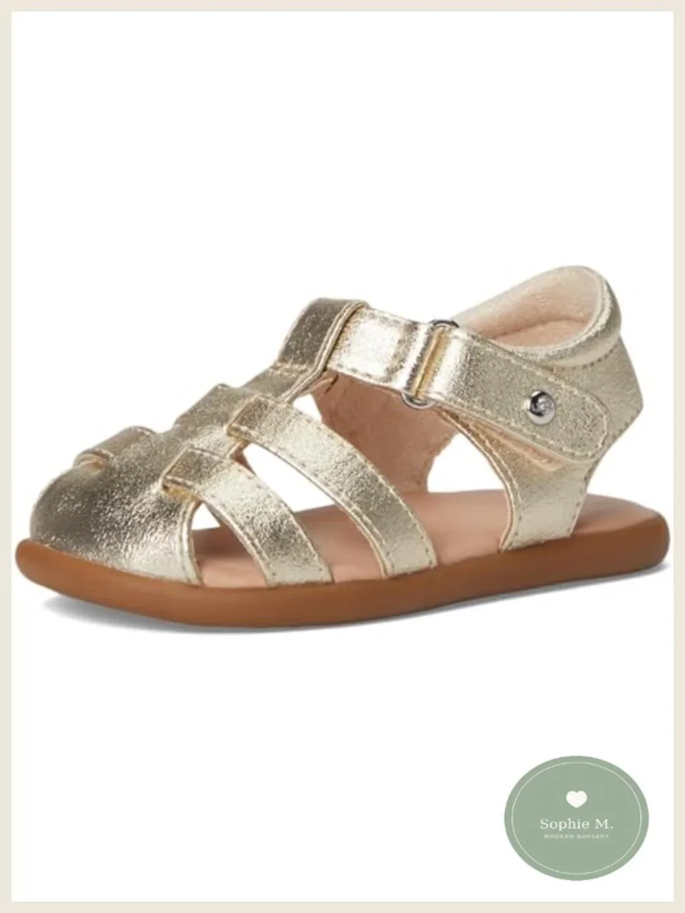 UGG Baby Kolding Metallic Fisherman Sandals with Hook-and-Loop Closure